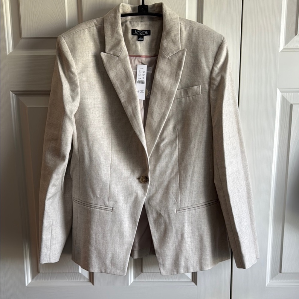 Make offer! J. Crew Women's Tan Linen Blazer